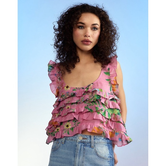 Cynthia Rowley Nola Ruffle Tank Blouse - Picture 17 of 17